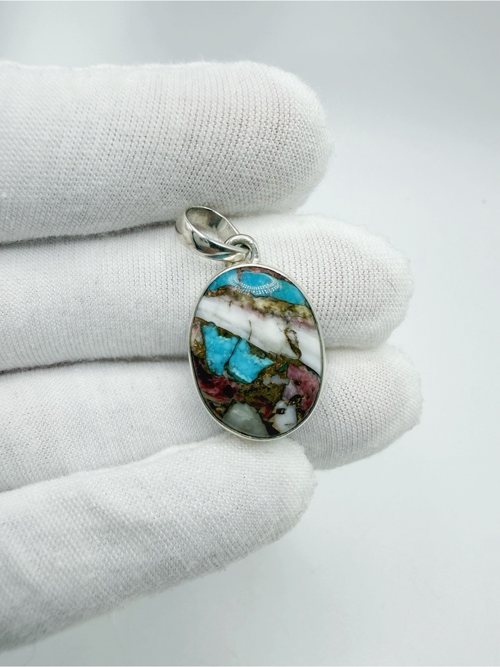 Chocolate Oyster Turquoise .925 Sterling Silver Pendant